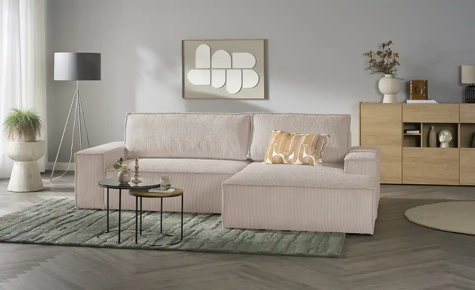 Primo Ecksofa Fjord mit Schlaffunktion, in Wohnsituation