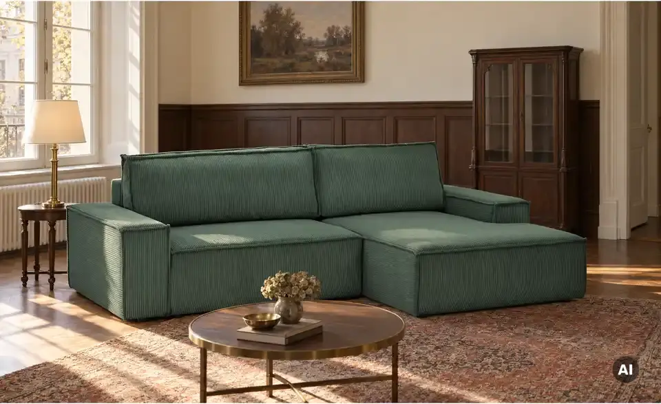 Primo Ecksofa Fjord mit Schlaffunktion, in Wohnsituation
