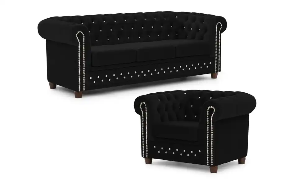 S-STYLE Chesterfield Polestergarnitur 3+1 Cleo Blink, Perspektive