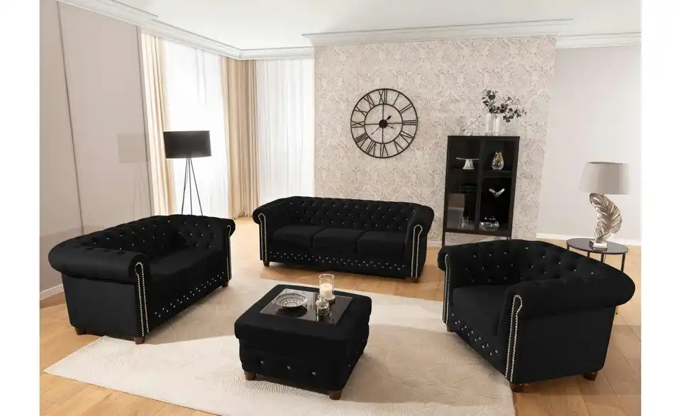 S-STYLE Chesterfield Polstergarnitur 2+1 Cleo Blink, in Wohnsituation
