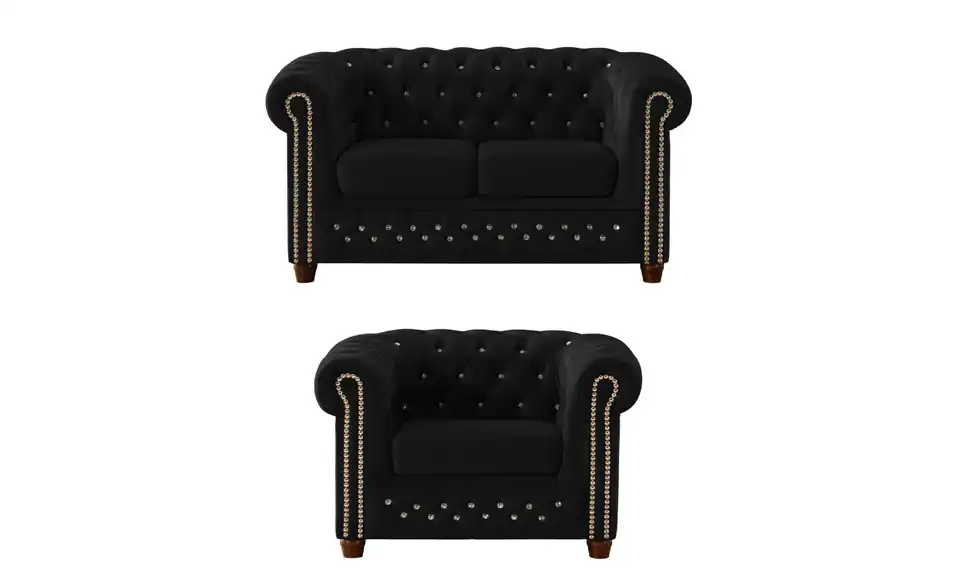 S-STYLE Chesterfield Polstergarnitur 2+1 Cleo Blink, Frontansicht