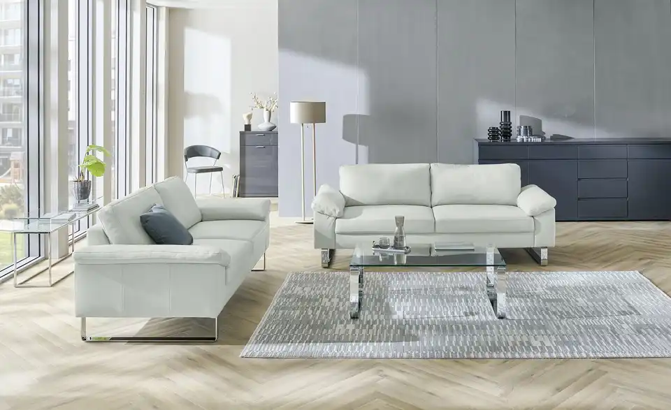 Max Schelling Ledersofa Maximum mit Kufengestell, in Wohnsituation