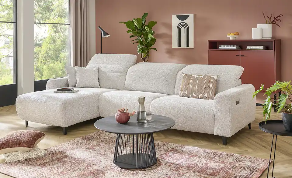 uno Ecksofa Viborg mit Kopfteilverstellung, in Wohnsituation