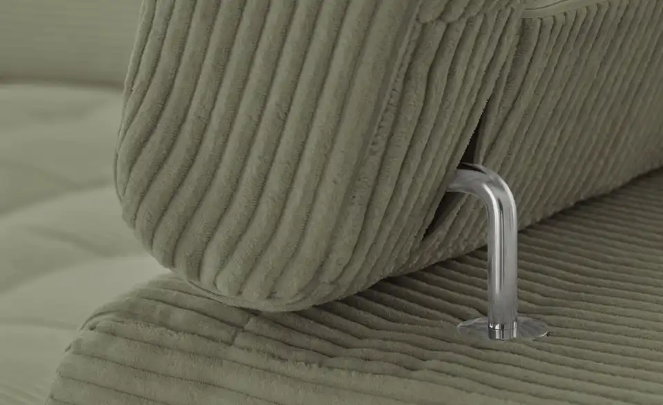 Ecksofa Arte mit verstellbaren Kopfstützen, Detailansicht