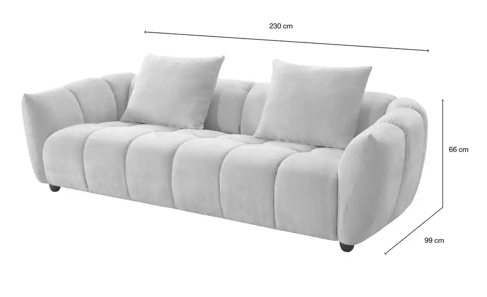 Sofa Olia inklusive Hocker, Bemaßung