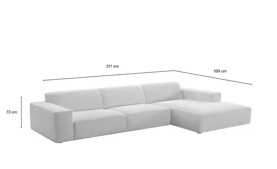 Ecksofa Alma, Bemaßung