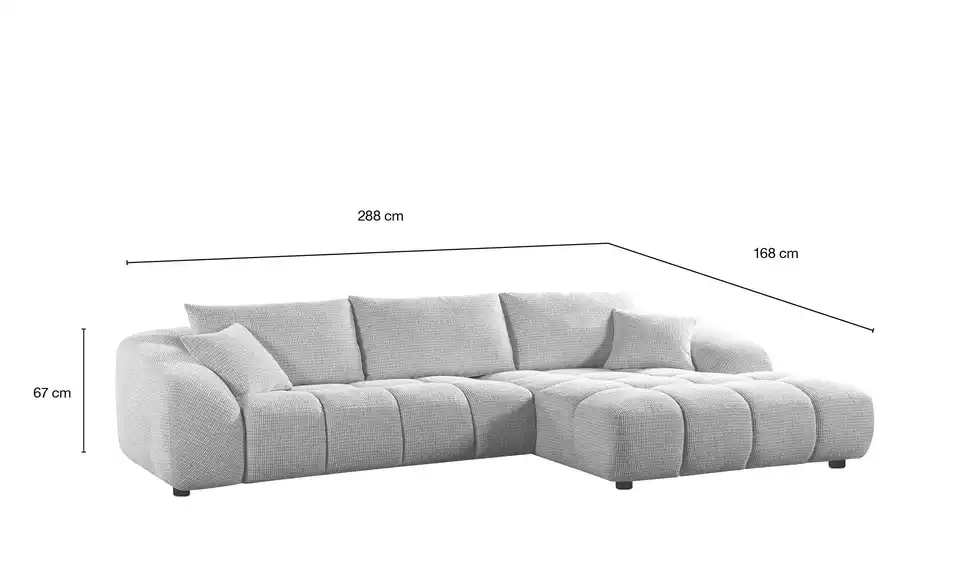 Ecksofa Coco, Bemaßung