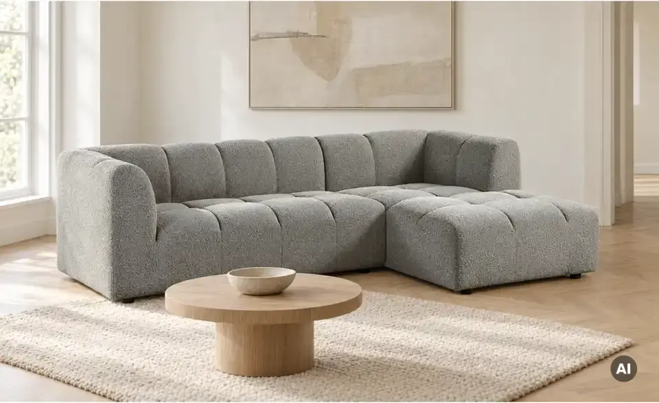 Ecksofa Vilda in moderner Bubble Optik, in Wohnsituation
