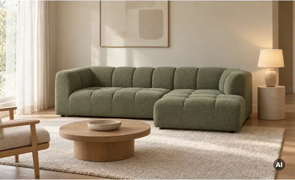 Ecksofa Vilda in moderner Bubble Optik, in Wohnsituation