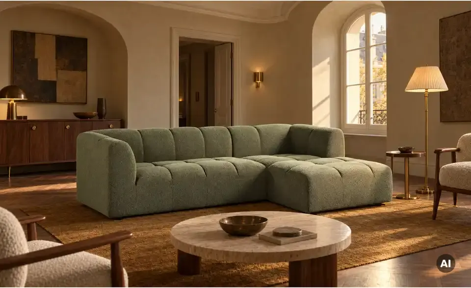 Ecksofa Vilda in moderner Bubble Optik, in Wohnsituation