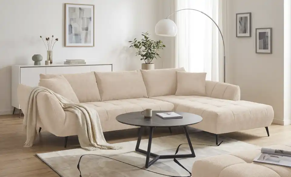bobb Ecksofa Carly mit Sitztiefenverstellung, in Wohnsituation
