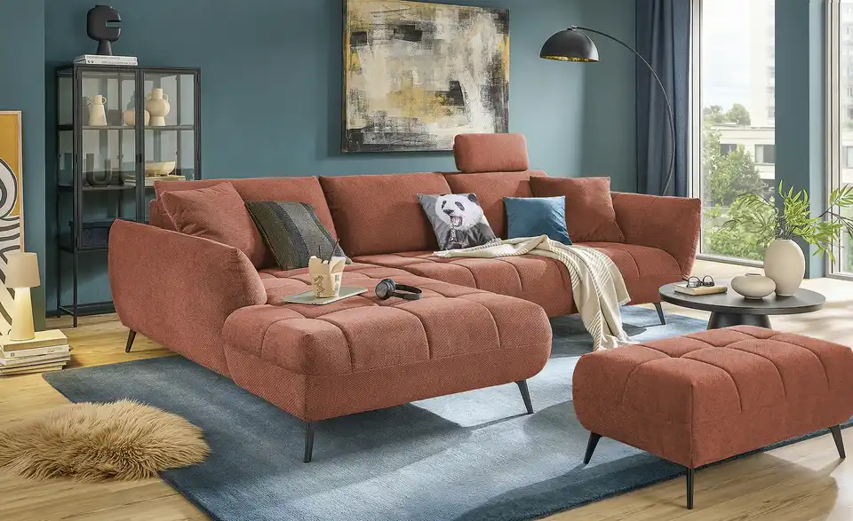 bobb Ecksofa Carly mit Sitztiefenverstellung, in Wohnsituation