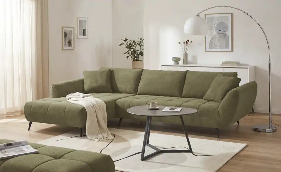 bobb Ecksofa Carly mit Sitztiefenverstellung, in Wohnsituation