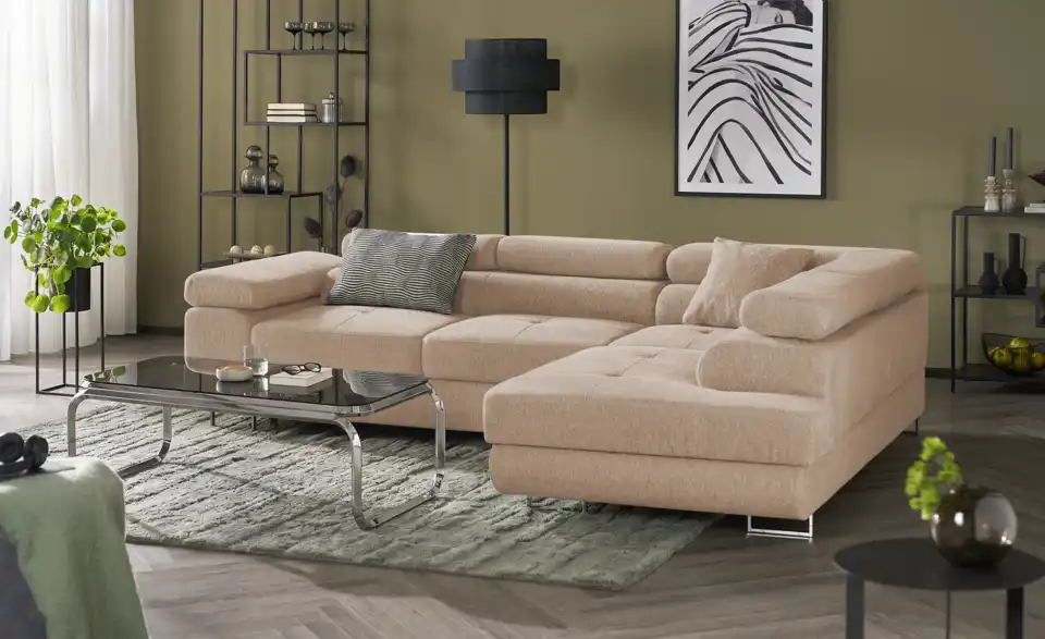 Ecksofa Tereccia mit Schlaffunktion, in Wohnsituation