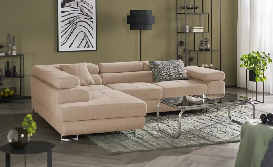 Ecksofa Tereccia mit Schlaffunktion, in Wohnsituation