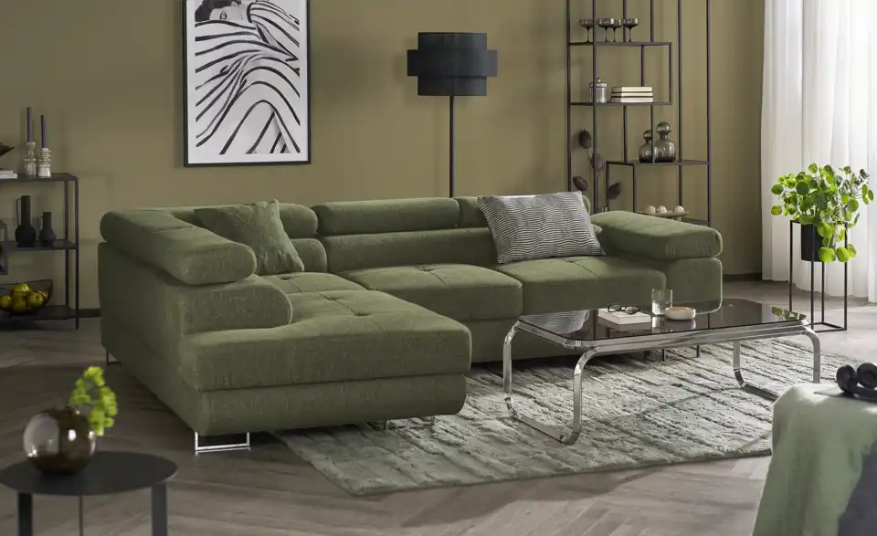 Ecksofa Tereccia mit Schlaffunktion, in Wohnsituation