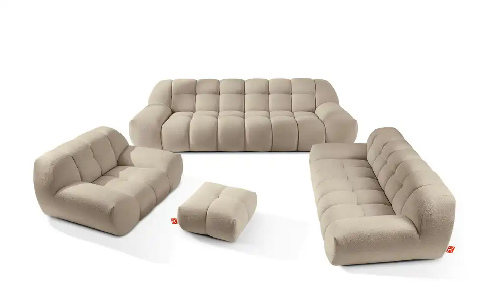 KONSIMO Polstermöbel 4er-Set Vena in Bubble Optik, Frontansicht