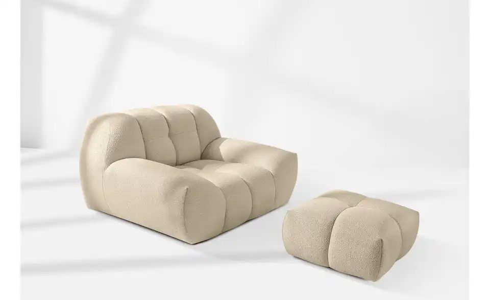 KONSIMO Polstermöbel 3er-Set Vena in Bubble Optik, in Wohnsituation