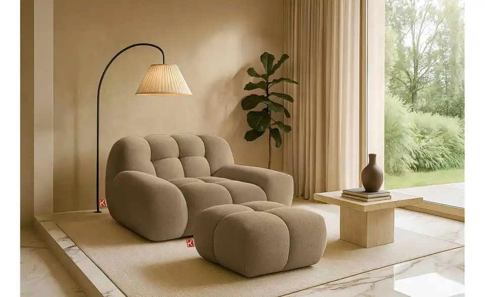 KONSIMO Sessel 2er-Set Vena in Bubble Optik, in Wohnsituation
