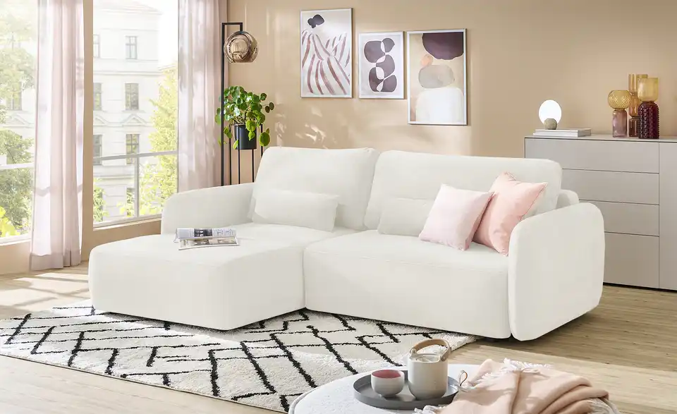 Primo Ecksofa Mossa Mit Schlaffuktion, in Wohnsituation