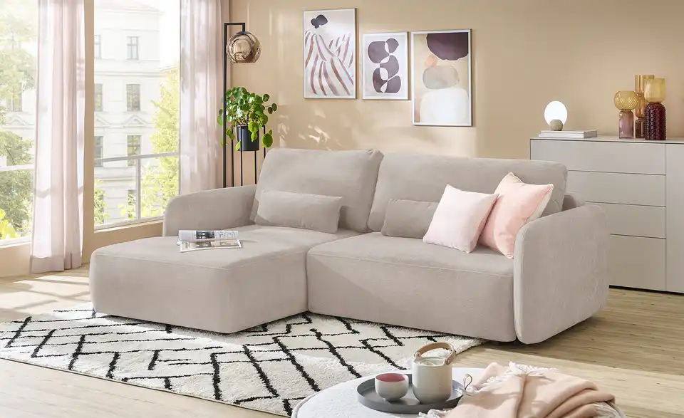 Primo Ecksofa Mossa Mit Schlaffuktion, in Wohnsituation