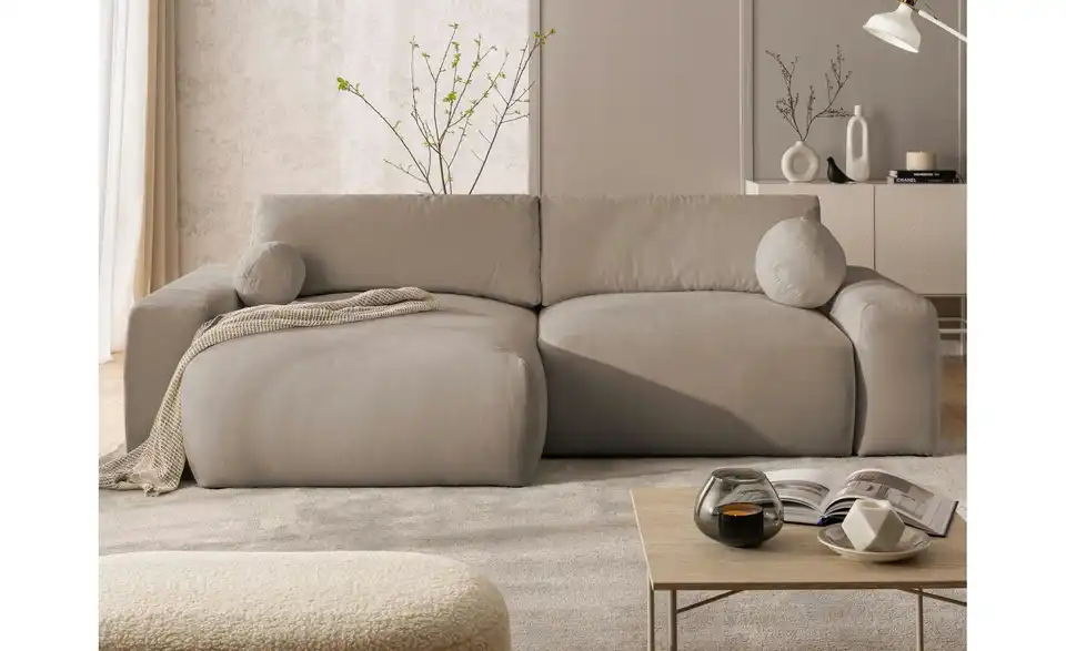 S-STYLE Ecksofa Puffy mit Schlaffunktion, in Wohnsituation