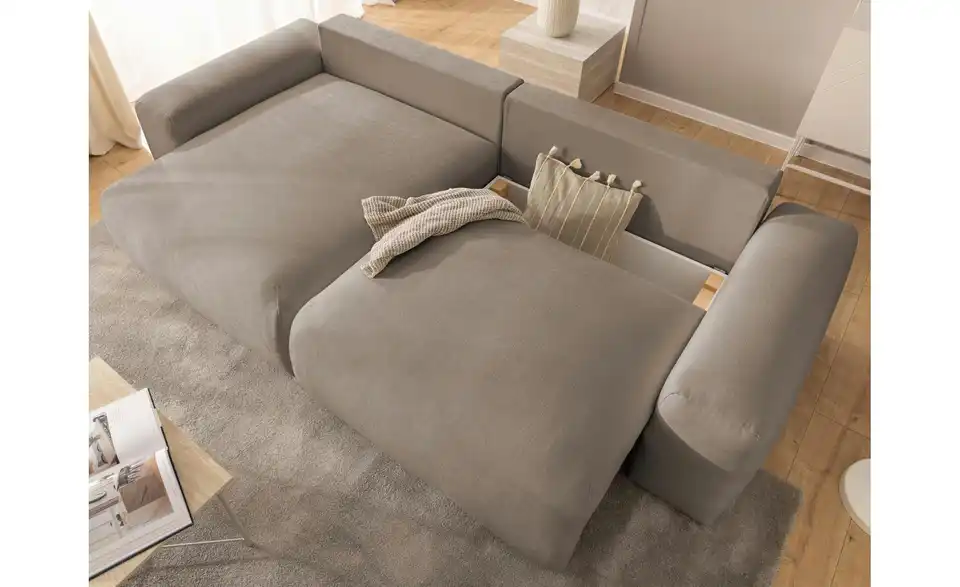 S-STYLE Ecksofa Puffy mit Schlaffunktion, in Wohnsituation