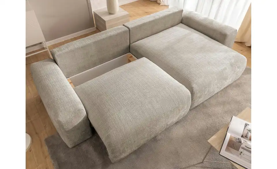 S-STYLE Ecksofa Puffy mit Schlaffunktion, in Wohnsituation