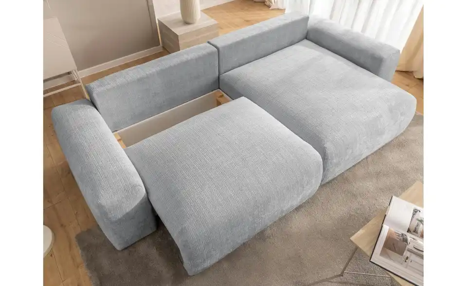 S-STYLE Ecksofa Puffy mit Schlaffunktion, in Wohnsituation
