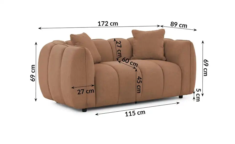 S-STYLE Einzelsofa Nubira, Bemaßung