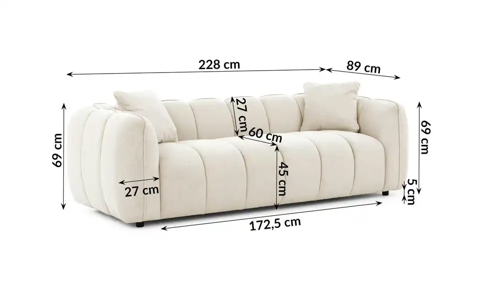 S-STYLE Einzelsofa Nubira, Bemaßung