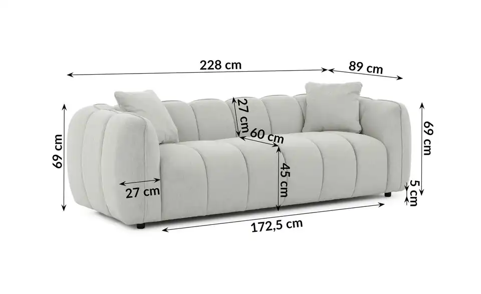 S-STYLE Einzelsofa Nubira, Bemaßung