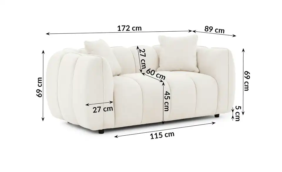 S-STYLE Einzelsofa Nubira, Bemaßung