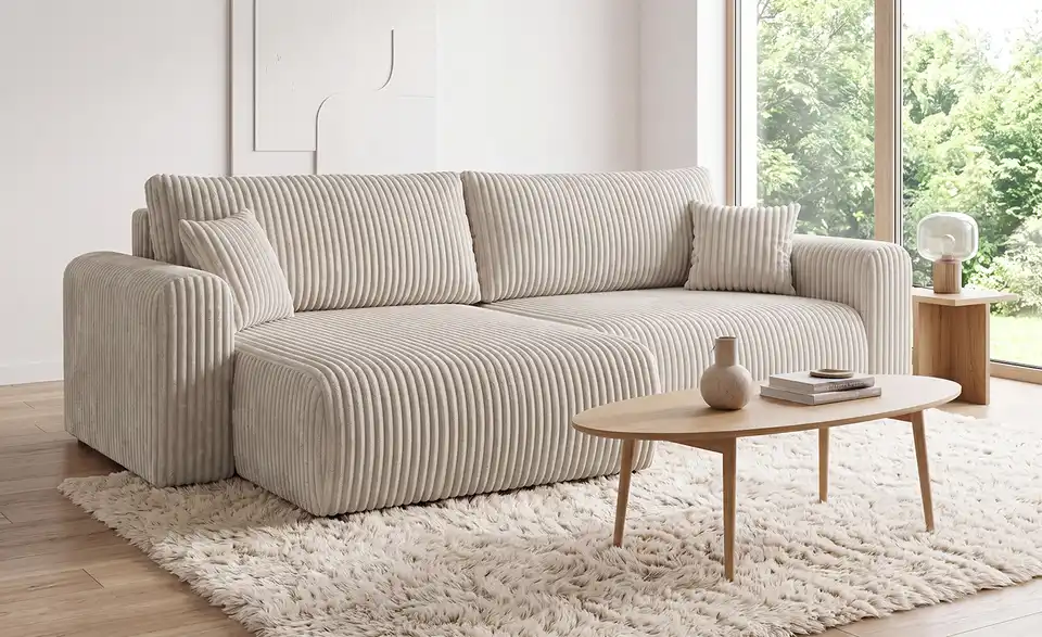 Ecksofa Goya mit Schlaffunktion, in Wohnsituation