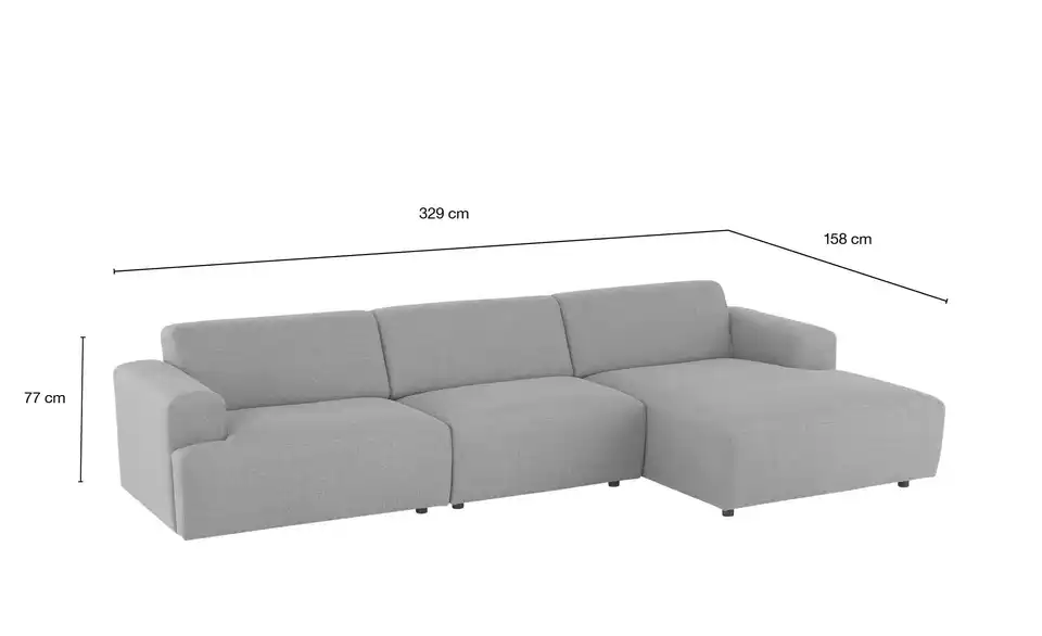 Ecksofa Malou, Bemaßung