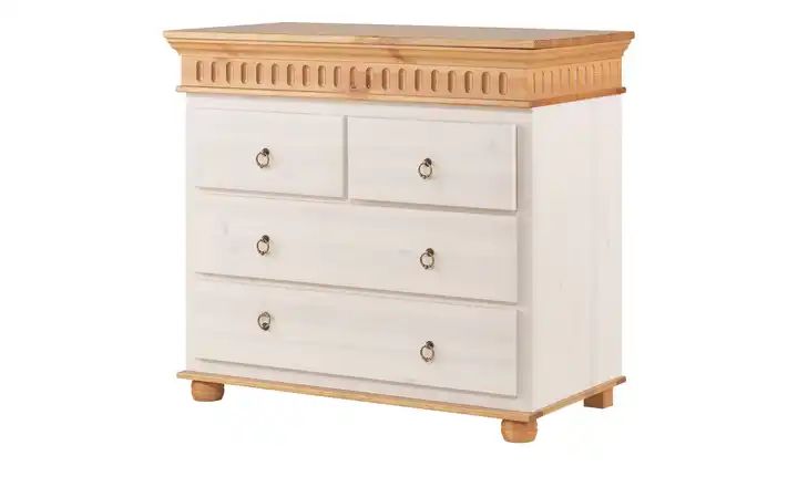 Kommode | Kiefer Weiß / Kiefer Antik-Look - Möbel Kraft