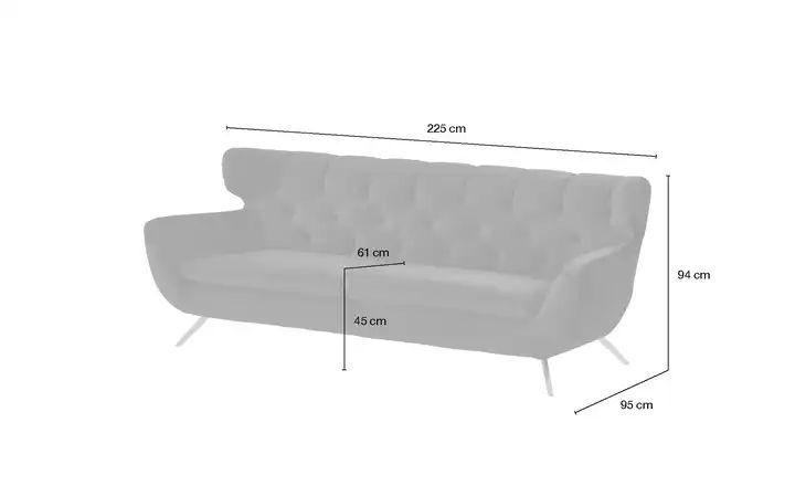 pop Sofa Caldara Silbergrau, 3Sitzer Bei Möbel Kraft