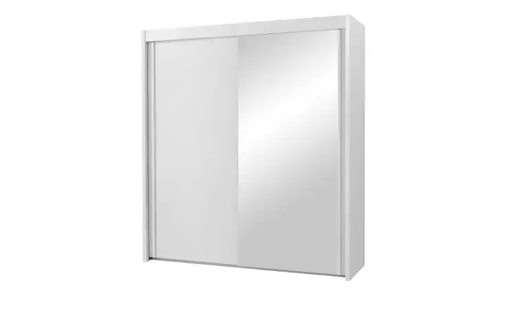 Schwebetürenschrank mit Spiegel 181 cm Weiß mit Spiegel