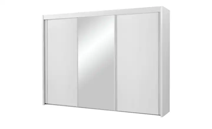 Schwebetürenschrank mit Spiegel 280 cm Weiß mit Spiegel