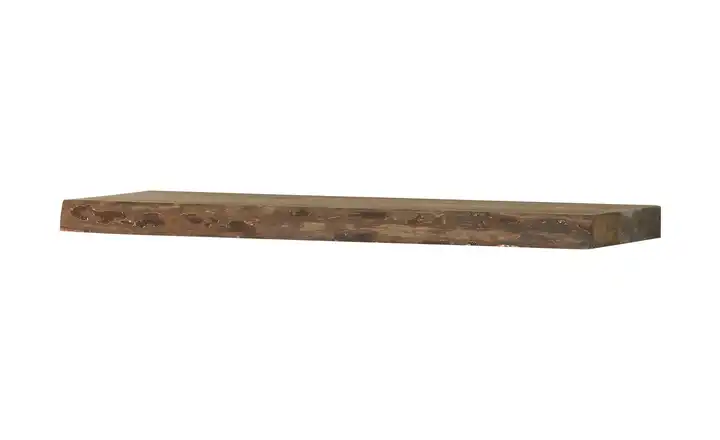 Wandboard mit Baumkante 80 cm Pinie, Walnuss (Nachbildung), gebeizt