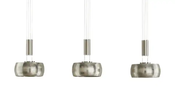 Fischer-Honsel LED-Pendelleuchte, 3-flammig, Schirme Nickel-matt antik 