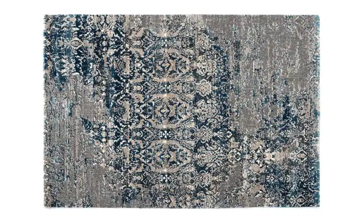meinTeppich Hochflorteppich Juwel Silenta Grau, Petrol 140x200 cm