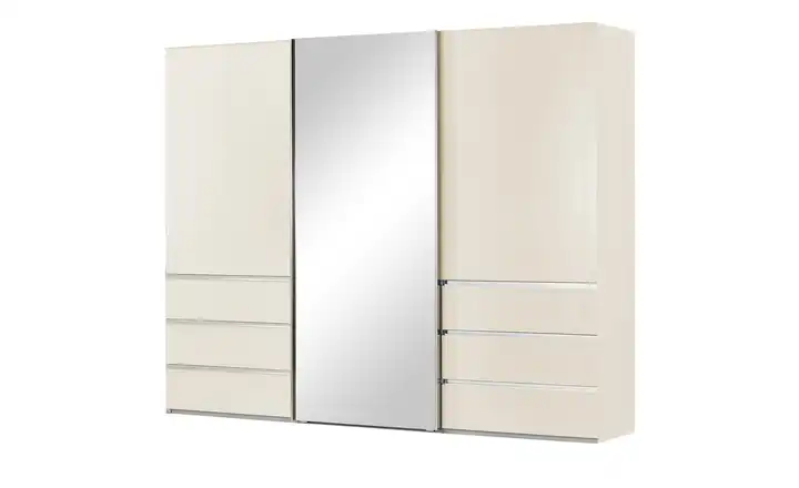 Schwebetürenschrank, 3-türig Champagner ohne Passepartoutrahmen 250 cm 236 cm