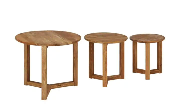  Couchtisch 3er Set Massivholz 