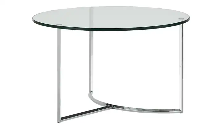 Couchtisch transparent verchromt Höhe ca. 42 cm