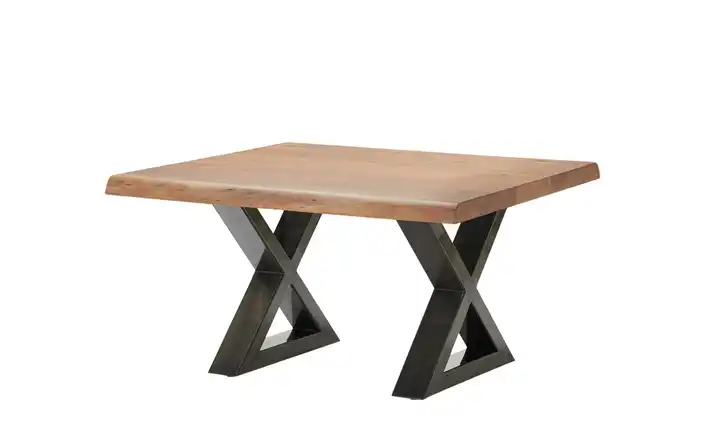 Woodford Couchtisch Alabria LBH 75 x 75 x 45 cm Kufen (X-förmig) Platte: walnussfarben Grau, antik