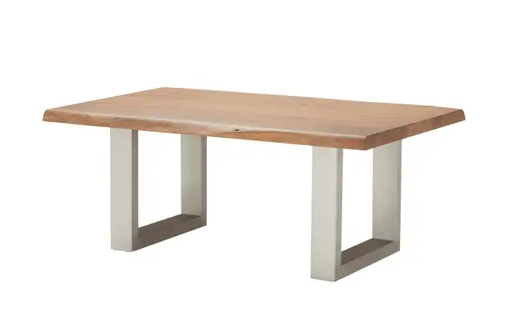 Woodford Couchtisch Alabria LBH 110 x 70 x 45 cm Kufen (U-förmig) Platte: walnussfarben edelstahlfarben, gebürstet