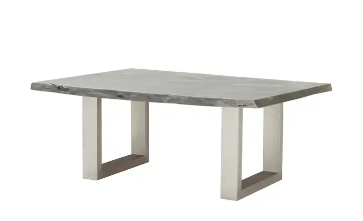 Woodford Couchtisch Alabria LBH 110 x 70 x 45 cm Kufen (U-förmig) Platte: Grau edelstahlfarben, gebürstet