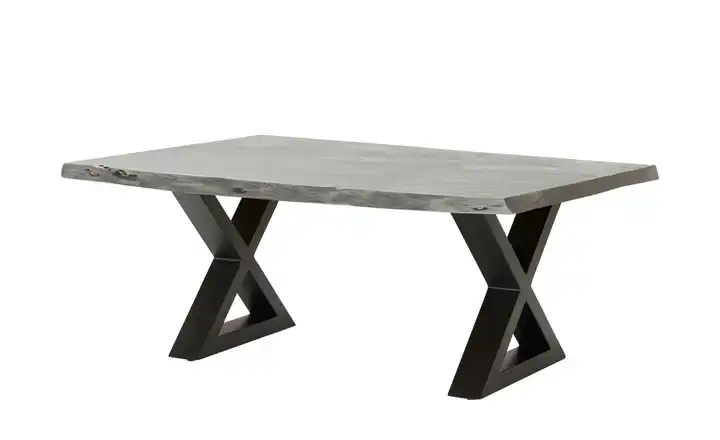 Woodford Couchtisch Alabria LBH 110 x 70 x 45 cm Kufen (X-förmig) Platte: Grau Anthrazit, lackiert