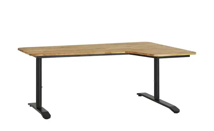 Eckschreibtisch Ausrichtung rechts Eiche, Eiche (Nachbildung), Schwarz